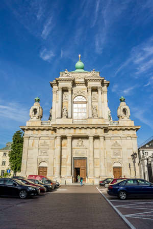 WARSAW, POLAND - SEPTEMBER 27: Church of the Assumption of the Virgin Mary and of St. Joseph or Carmelite Church, Krakowskie Przedmiescie in Warsaw, Poland on September 27, 2016のeditorial素材