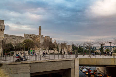 Tower of David in the sunset light, Jerusalemのeditorial素材