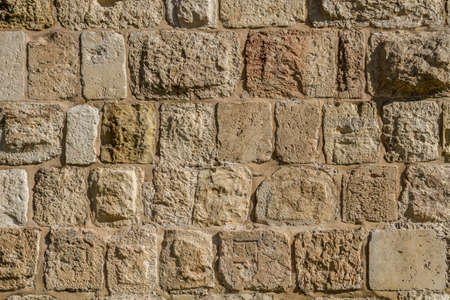 Background of stone wall in Old City Jerusalem, Israelの写真素材