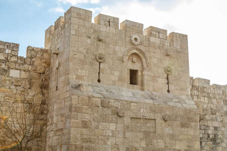Herods Gate, Flowers Gate in Jerusalem, Israel