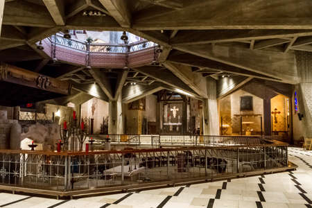 NAZARETH, ISRAEL - DECEMBER 11: Interior of the Basilica of the Annunciation or Church of the Annunciation in Nazareth, Israel on December 11, 2016のeditorial素材