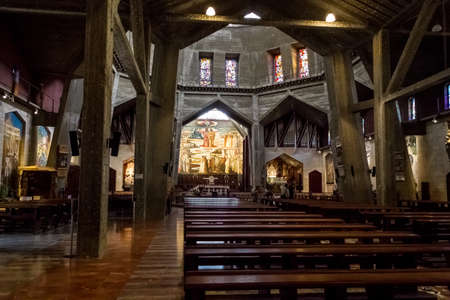 NAZARETH, ISRAEL - DECEMBER 11: Interior of the Basilica of the Annunciation or Church of the Annunciation in Nazareth, Israel on December 11, 2016のeditorial素材