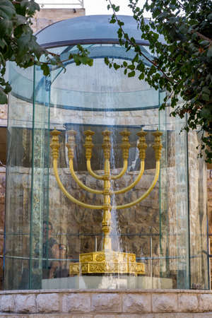 Golden Menorah in Jerusalem, Israelのeditorial素材