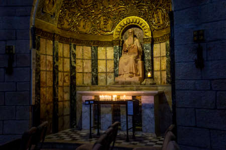 JERUSALEM, ISRAEL - MAY 12: Interior of the Dormition Abbey, outside the walls of the Old City on Mount Zion in Jerusalem, Israel on May 12, 2017のeditorial素材