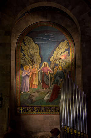 JERUSALEM, ISRAEL - MAY 12: Interior of the Church of All Nations or Basilica of the Agony on the Mount of Olives in Jerusalem, Israel on May 12, 2017のeditorial素材