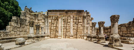 Archaeological site Capernaum, Sea of Galilee in Israelの写真素材