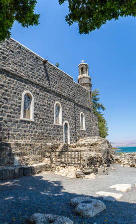 The Church of the Primacy of Saint Peter, Franciscan church on the shore of the Sea of Galilee in...