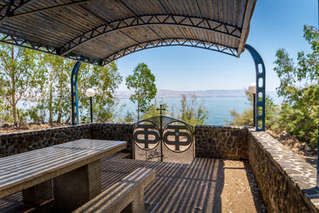 Garden of the Church of the Apostles in Galilee, Israelの写真素材