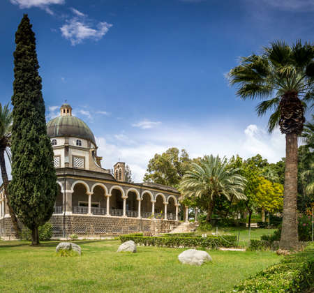 The Church Of The Beatitudes where Jesus preached the Sermon on the Mount.の写真素材