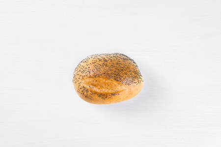 Full grain bread isolated on white background, top view, copy space.の写真素材