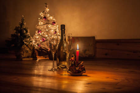 Romantic Christmas toastの写真素材