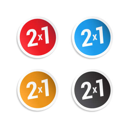 2x1 Offer Stickersのイラスト素材