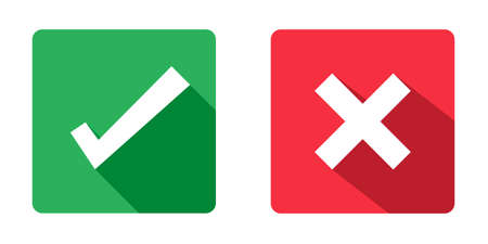 Ckeck and Cross Iconsのイラスト素材