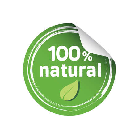 Eco Natural Round Stickerのイラスト素材