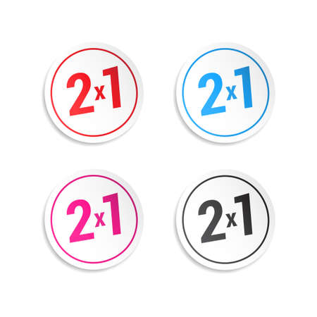 2x1 Stickersのイラスト素材