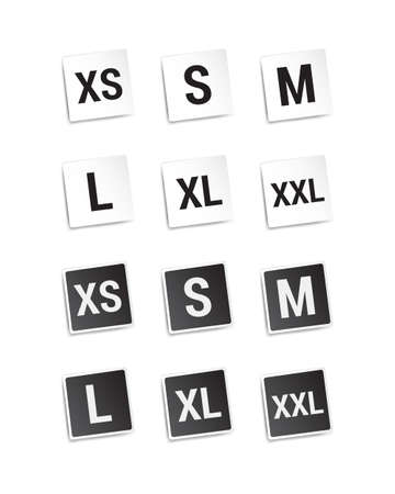 Size Clothing Stickersのイラスト素材