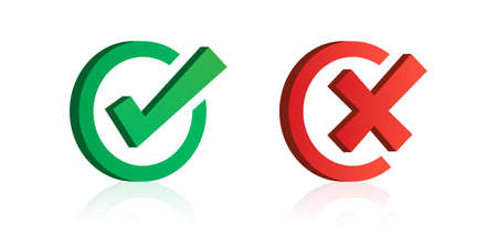 Ckeck and Cross Iconsのイラスト素材