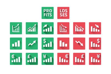Profit And Loss Iconsのイラスト素材