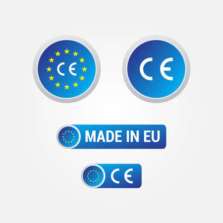 CE Mark European Union Labels & Iconsのイラスト素材