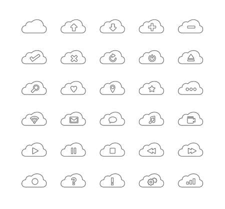 Cloud Line Iconsのイラスト素材