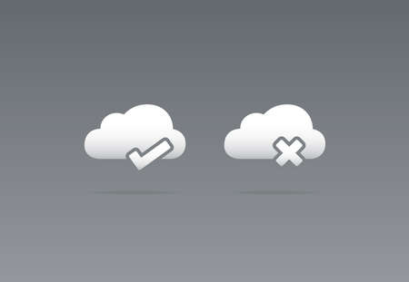 Check & Cross Cloud Iconsのイラスト素材