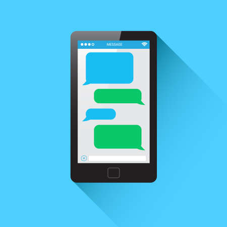 Message Phone Templateのイラスト素材