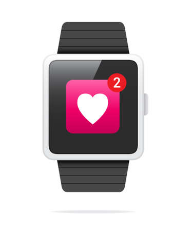 Smart Watch Heart  Love App Notification Iconのイラスト素材