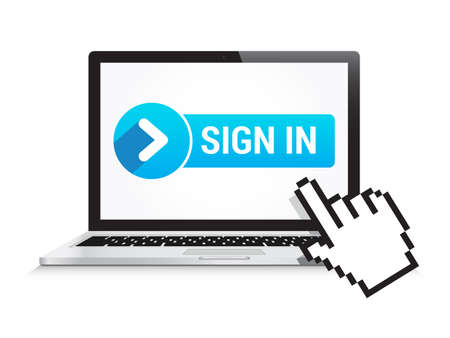 Laptop Sign In Buttonのイラスト素材