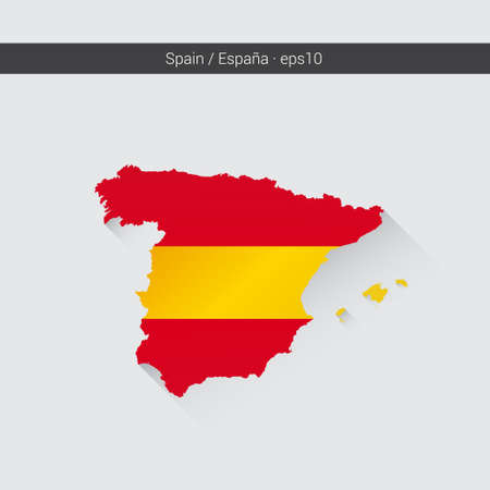 Spain Flag Mapのイラスト素材