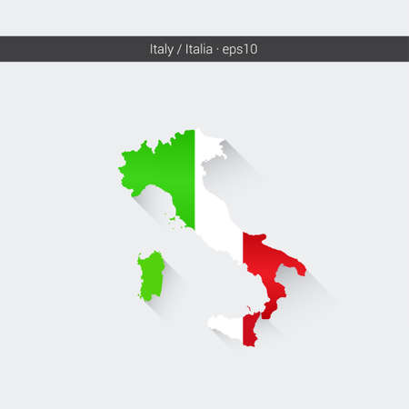 Italy Flag Mapのイラスト素材