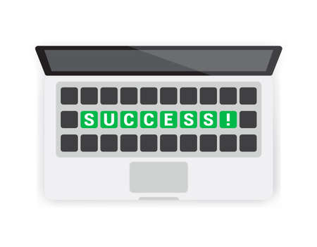 Success Keyboard Laptopのイラスト素材