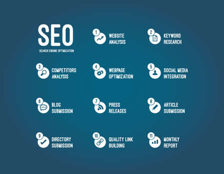 Search Engine Optimization SEO Processのイラスト素材