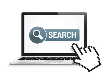 Laptop Search Buttonのイラスト素材