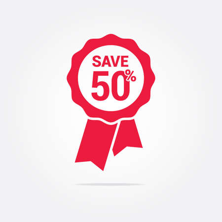 Save 50 Ribbonのイラスト素材