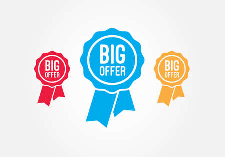 Big Offer Flat Ribbonsのイラスト素材