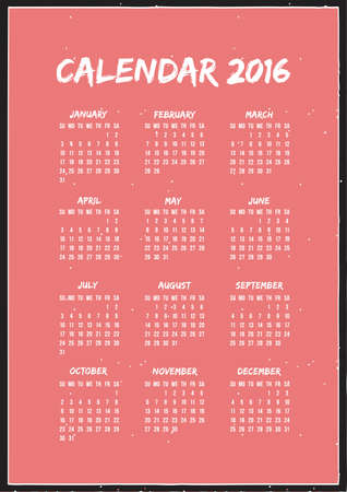 Calendar 2016のイラスト素材