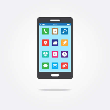 Flat Phone App Iconsのイラスト素材