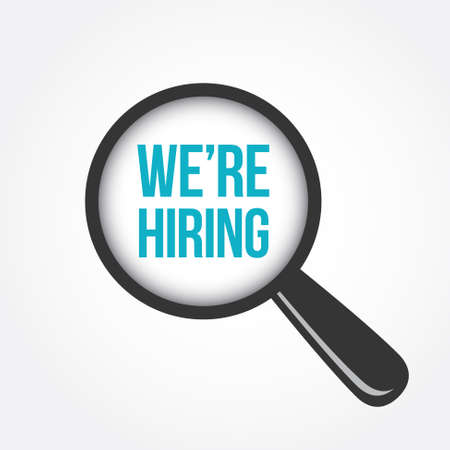 We're Hiring Magnifying Glassのイラスト素材