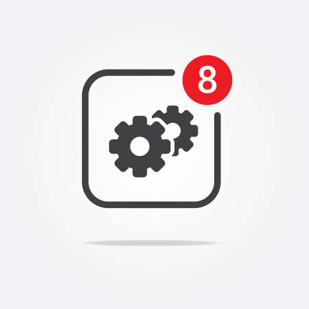 Configuration, Update  Support Notification Iconのイラスト素材