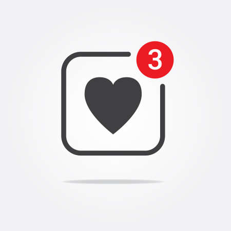 Heart  Love Notification Iconのイラスト素材
