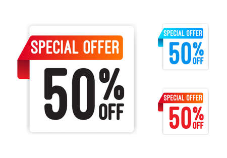 Special Offer 50 Off Stickersのイラスト素材