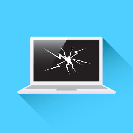 Broken Screen Laptopのイラスト素材