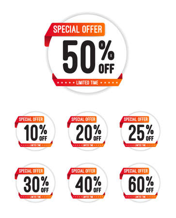 Special Offer  Off Round Stickersのイラスト素材