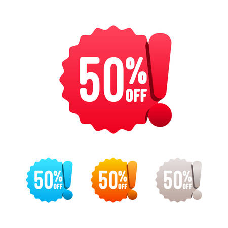50 Off Labelsのイラスト素材