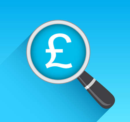 Pound Icon Magnifying Glassのイラスト素材