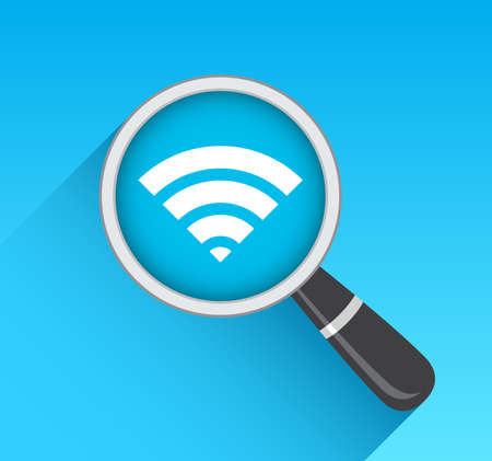 Wifi Icon Magnifying Glassのイラスト素材