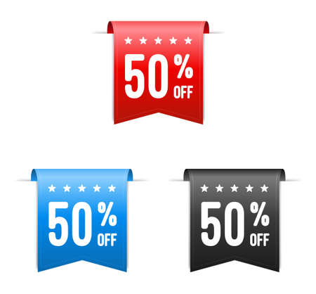 50 Off Offer Labelsのイラスト素材