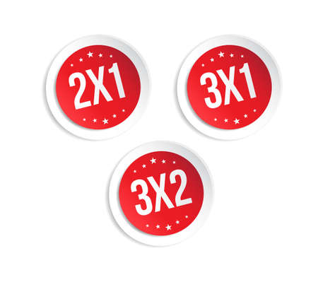 2x1, 3x1 & 3x2 Stickersのイラスト素材