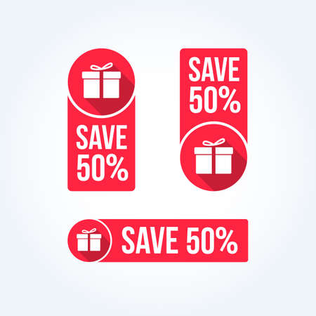 Save 50% Labelsのイラスト素材