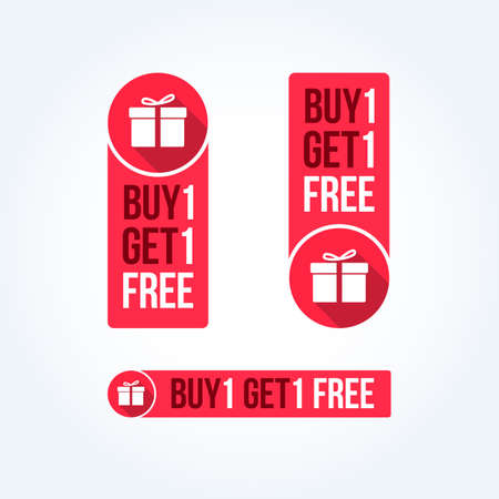 Buy 1 Get 1 Free Labelsのイラスト素材